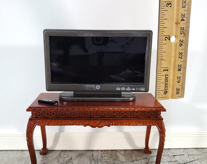 Dollhouse Television TV Set Modern Flat Screen with Remote 2" x 3 3/8" Miniature Accessory - Miniature Crush