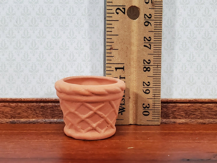 Dollhouse Terra Cotta Pots Planters Set of 2 Unglazed 1:12 Scale Miniatures for Plants or Garden - Miniature Crush