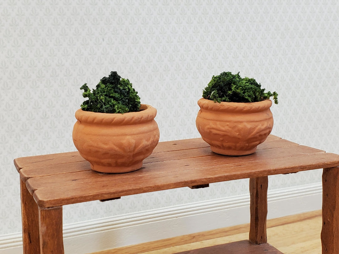 Dollhouse Terra Cotta Pots Planters Set of 2 Unglazed Round 1:12 Scale Miniature Garden - Miniature Crush