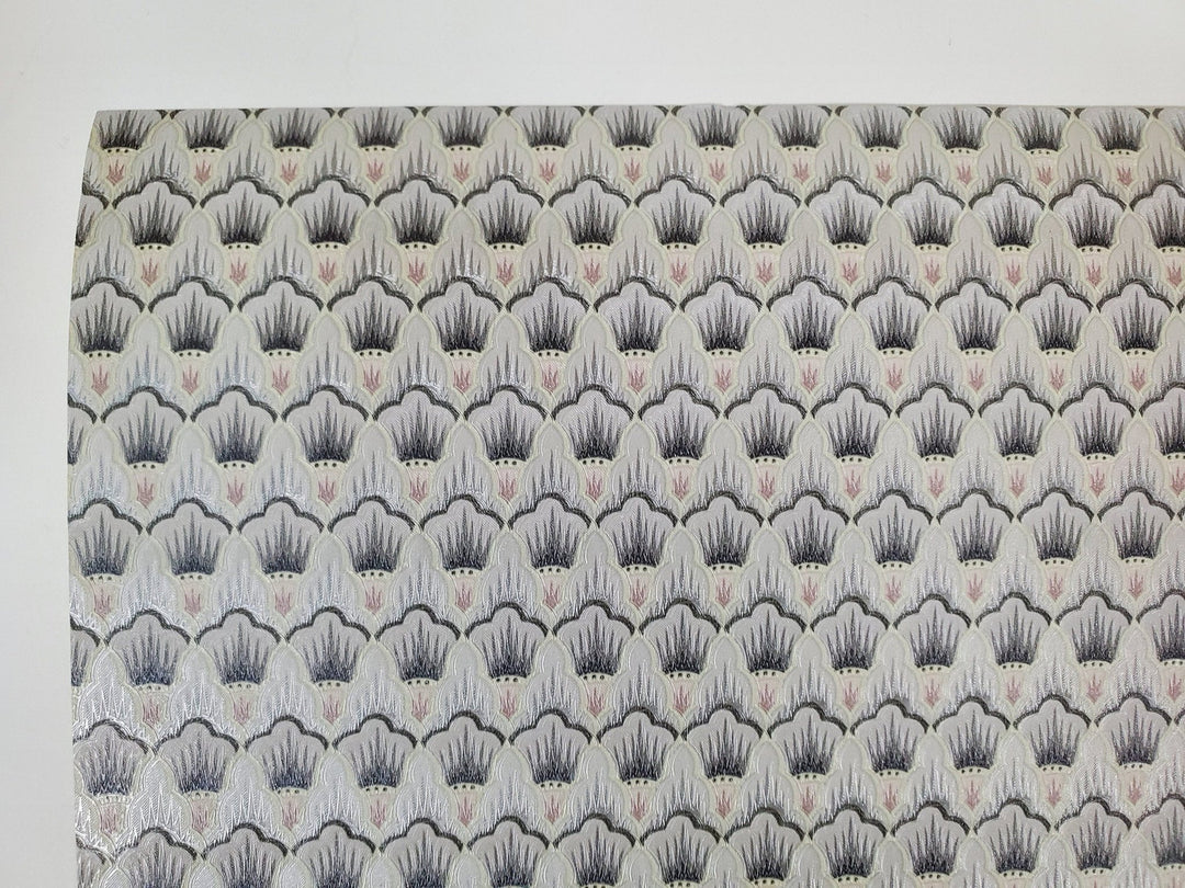 Dollhouse Textured Wallpaper Embossed 3 Pieces Art Deco Silver Gray 20.5 "x 10.5" 1:12 Scale - Miniature Crush