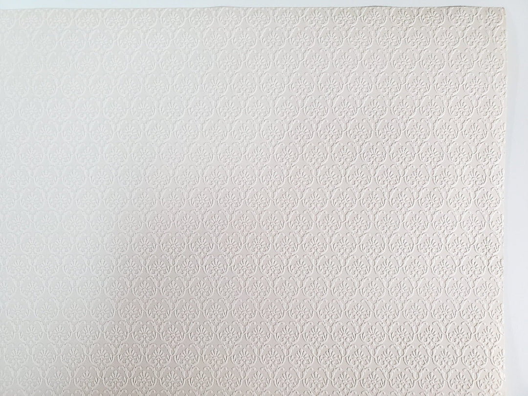 Dollhouse Textured Wallpaper Embossed 3 Pieces White/Beige 17 "x 12" 1:12 Scale - Miniature Crush