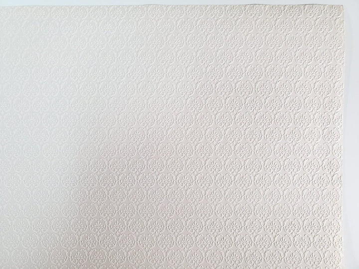 Dollhouse Textured Wallpaper Embossed 3 Pieces White/Beige 17 "x 12" 1:12 Scale - Miniature Crush