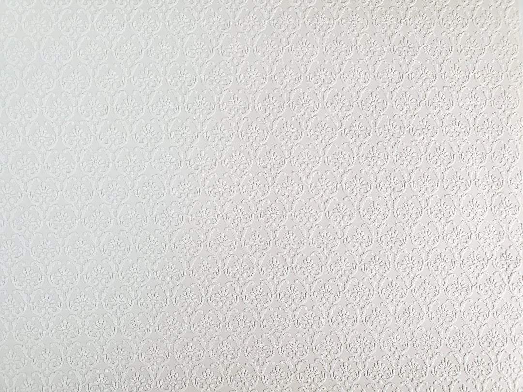 Dollhouse Textured Wallpaper Embossed 3 Pieces White/Beige 17 "x 12" 1:12 Scale - Miniature Crush