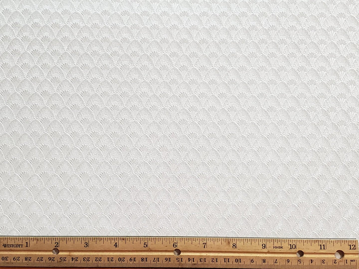 Dollhouse Textured Wallpaper Embossed 3 Pieces White/Beige Art Deco 17 "x 12" 1:12 Scale - Miniature Crush