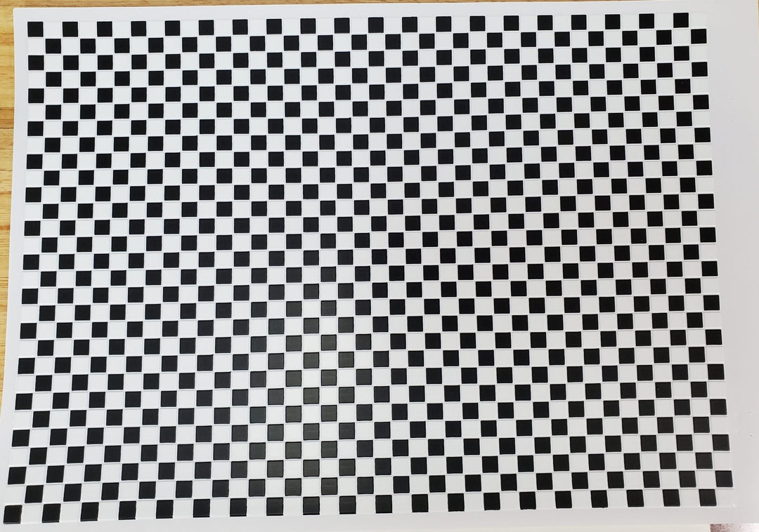 Dollhouse Tile Black & White Squares Vinyl Flooring Embossed Floor 1:12 Scale Miniatures - Miniature Crush