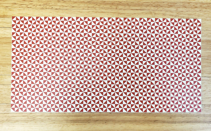 Dollhouse Tile Floor Sheet Red & White Geometric 1:12 Scale Miniature by World Model - Miniature Crush