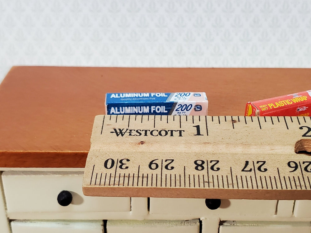 Dollhouse Tin Foil and Plastic Wrap 3 Pieces 1:12 Scale Miniature Kitchen - Miniature Crush