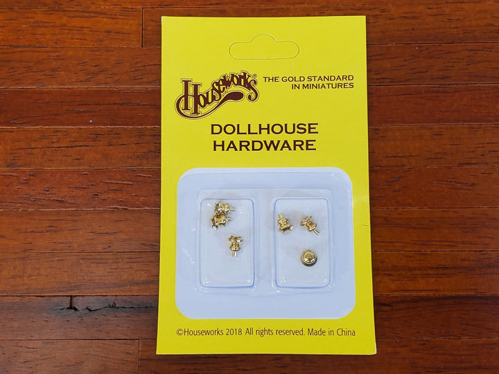 Dollhouse Tiny Gold Brass Knobs for Door or Drawer Pulls Set of 6 Houseworks #1116 - Miniature Crush