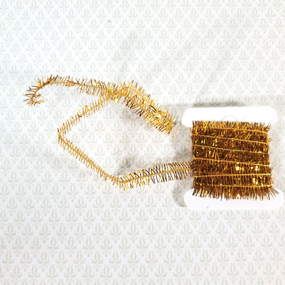 Dollhouse Tiny Gold Tinsel Christmas Garland Decorating 1:12 Scale 2 Yards - Miniature Crush