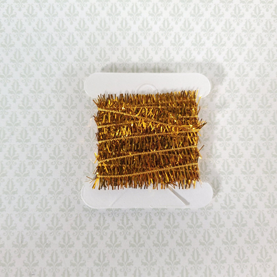 Dollhouse Tiny Gold Tinsel Christmas Garland Decorating 1:12 Scale 2 Yards - Miniature Crush