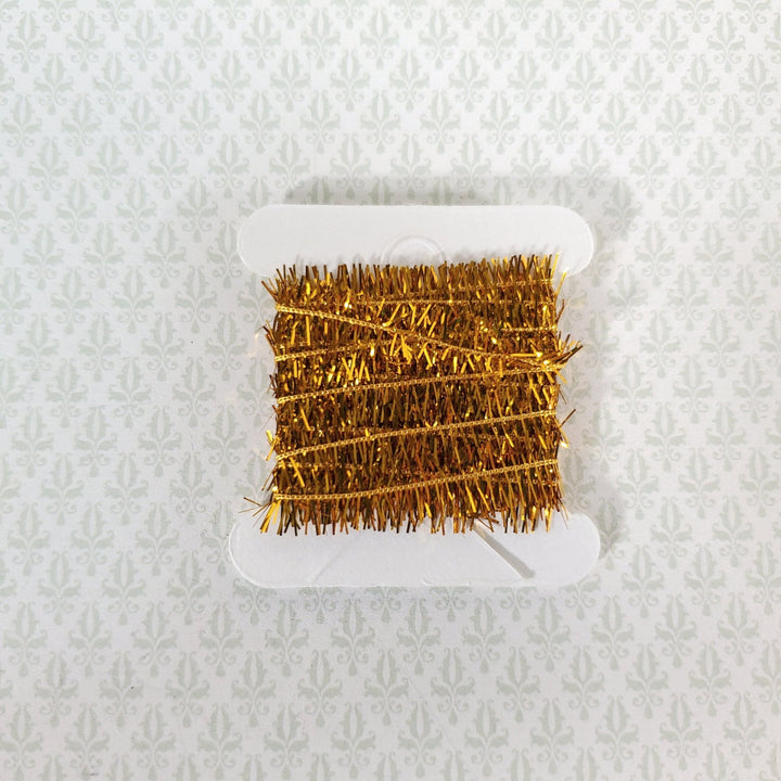 Dollhouse Tiny Gold Tinsel Christmas Garland Decorating 1:12 Scale 2 Yards - Miniature Crush