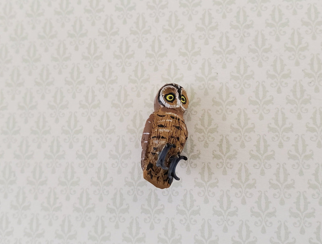 Dollhouse Tiny Owl Resin 1:12 Scale Bird 3/4" tall Miniature Animal - Miniature Crush