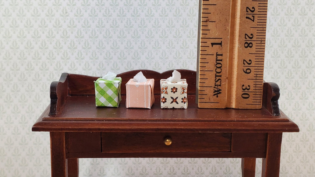 Dollhouse Tissue Box Set of 3 1:12 Scale Miniature Modern Bathroom Vanity - Miniature Crush