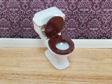 Dollhouse Toilet Ceramic White with Floral Design 1:12 Scale Miniature Bathroom - Miniature Crush