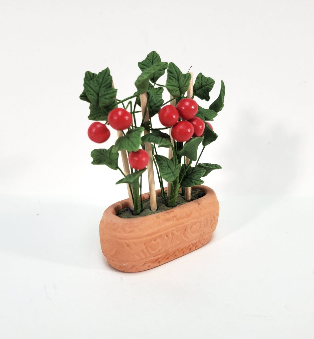 Dollhouse Tomato Plant in Terra Cotta Pot 1:12 Scale Miniature Garden - Miniature Crush