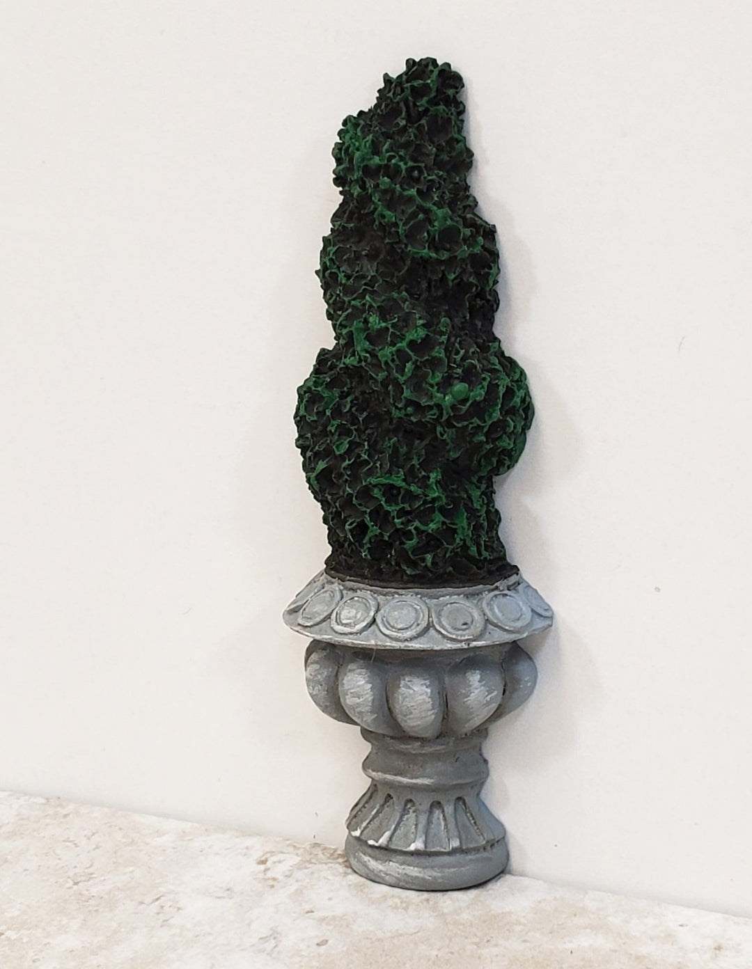 Dollhouse Topiary Flat Back Tall Twist Potted Bush 1:12 Scale Resin Miniature Garden - Miniature Crush