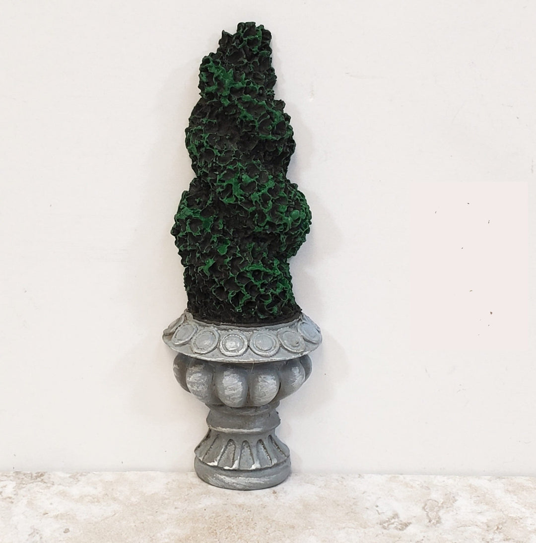 Dollhouse Topiary Flat Back Tall Twist Potted Bush 1:12 Scale Resin Miniature Garden - Miniature Crush