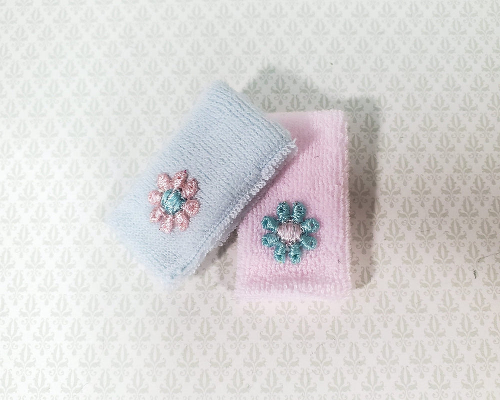 Dollhouse Towels Pink & Blue Set of 2 1:12 Scale Miniature Bathroom Accessories Decor - Miniature Crush