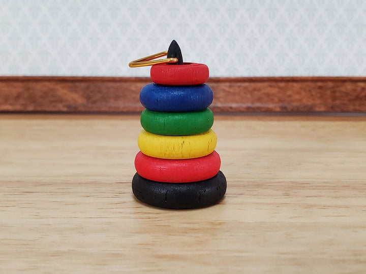 Dollhouse Toy Ring Stacking Toy Classic Style Wood 1:6 Scale Miniature Nursery - Miniature Crush