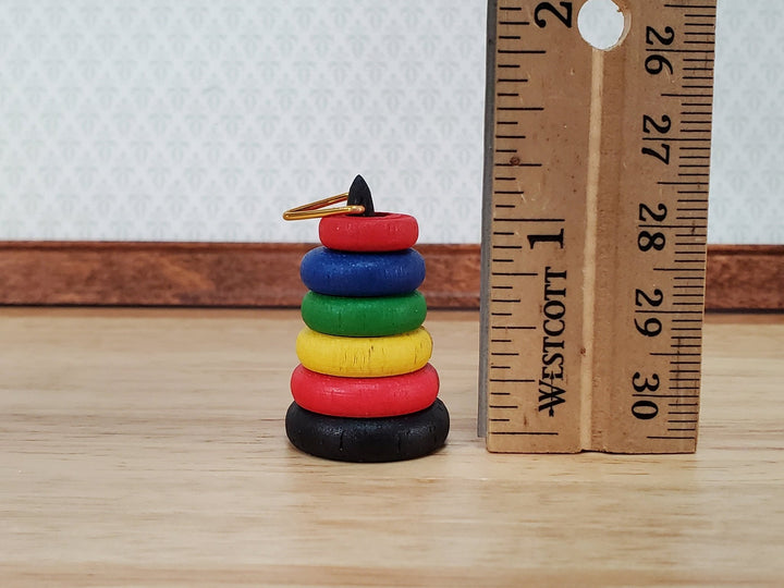 Dollhouse Toy Ring Stacking Toy Classic Style Wood 1:6 Scale Miniature Nursery - Miniature Crush