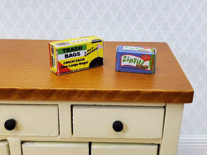 Dollhouse Trash Bags & Sandwich Baggies Boxes 1:12 Scale Miniatures Kitchen Accessories - Miniature Crush