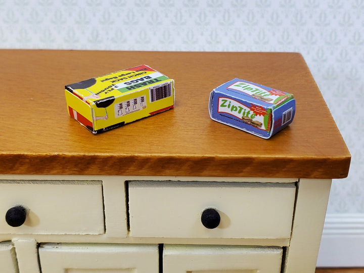 Dollhouse Trash Bags & Sandwich Baggies Boxes 1:12 Scale Miniatures Kitchen Accessories - Miniature Crush