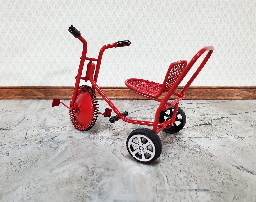 Dollhouse Metal Craft Cart Red 3 Tier Moving Wheels 1:12 Scale