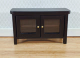 Dollhouse TV Media Stand Low Cabinet Modern Style Black 1:12 Scale Miniature Furniture - Miniature Crush