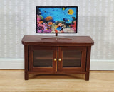 Dollhouse TV Media Stand Low Cabinet Modern Style Walnut Finish 1:12 Scale Miniature Furniture - Miniature Crush