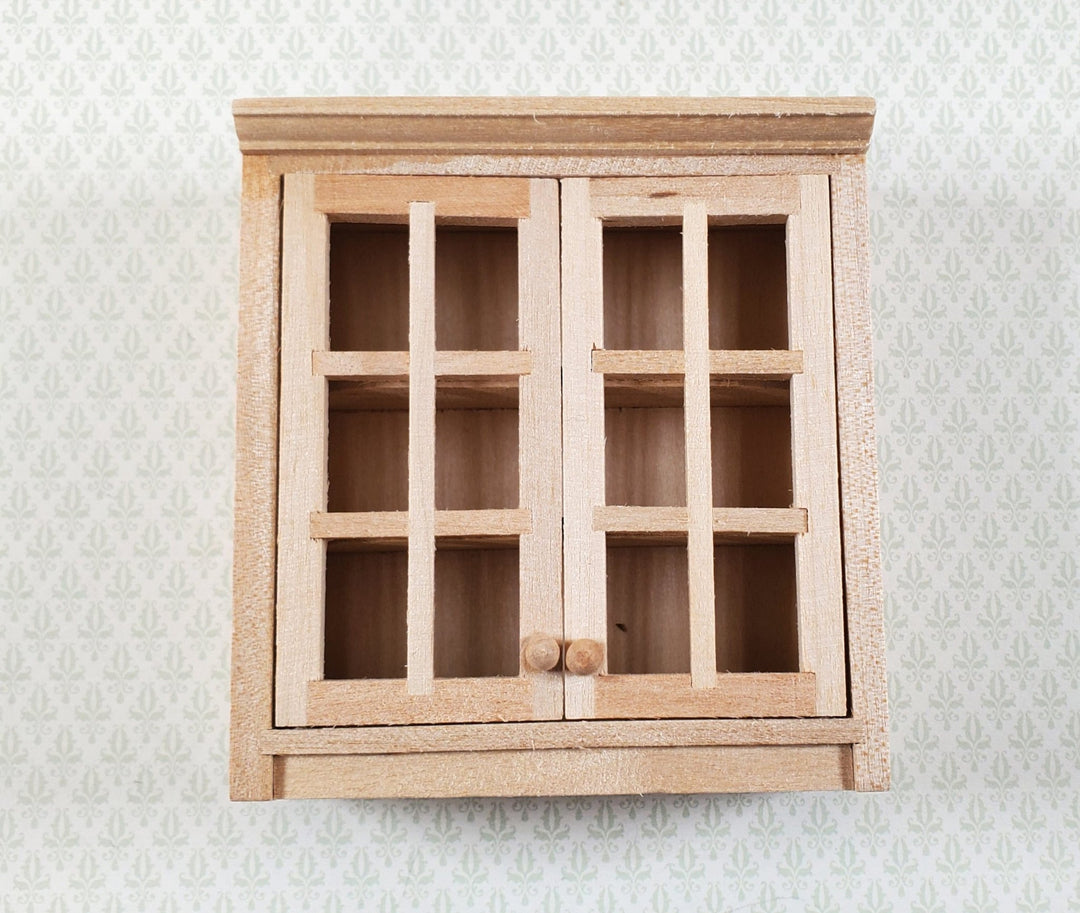 Dollhouse Upper Kitchen Cabinet Unpainted 1:12 Scale Hanging Miniature Cupboard - Miniature Crush