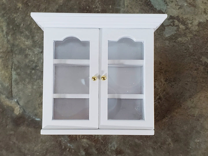 Dollhouse Upper Kitchen Cabinet White Finish 1:12 Scale Miniature Hanging Cupboard - Miniature Crush