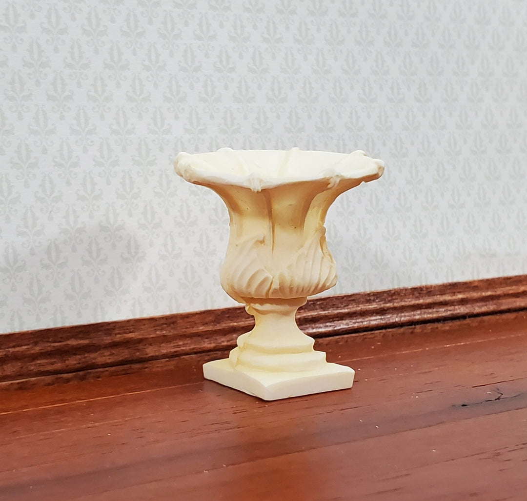 Dollhouse Urn Planter Set of 2 Cast Resin 1:12 Scale Aged Ivory A997IV by Falcon Miniatures - Miniature Crush