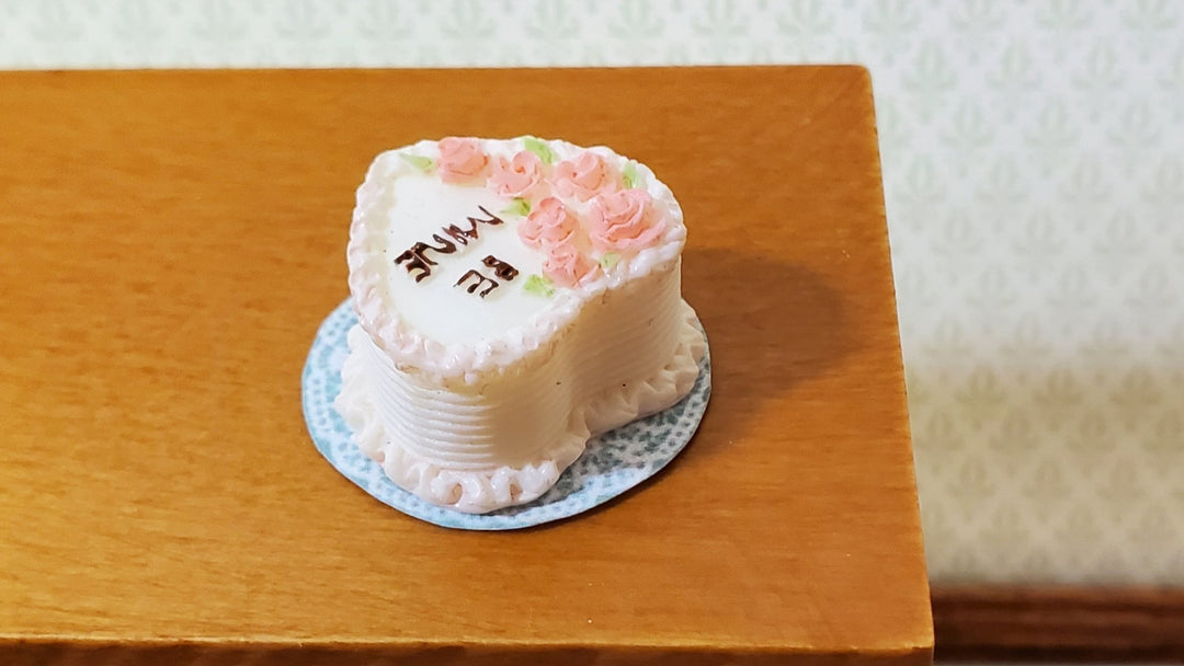 Dollhouse Valentines Cake Heart Shaped 1:12 Scale Dessert Food by Falcon A3667 - Miniature Crush