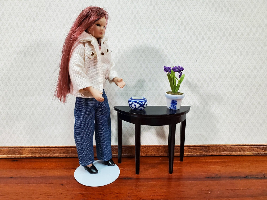 Dollhouse Vase Ceramic Blue & White Trellis Design 1:12 Scale Miniature Accessories - Miniature Crush