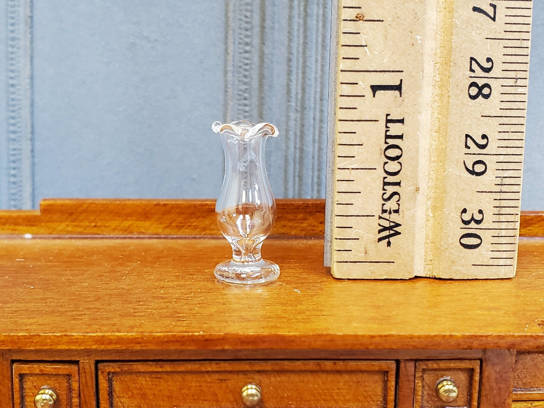 Dollhouse Vase Clear Glass Flare Top for Flowers 1:12 Scale Tiny Miniature - Miniature Crush