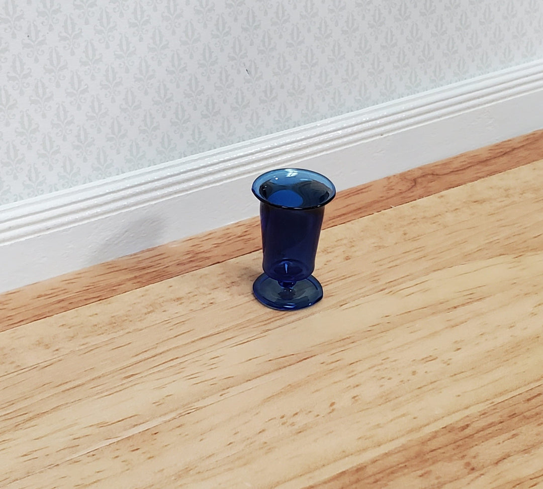 Dollhouse Vase Cobalt Blue Footed Glass 1:12 Scale Miniature Philip Grenyer - Miniature Crush