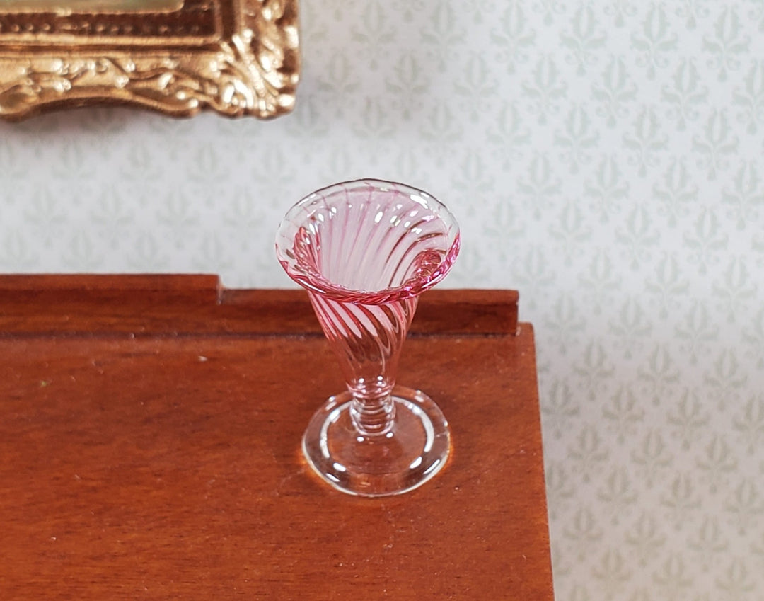Dollhouse Vase Pink Cranberry Glass Swirl 1:12 Scale Miniature Philip Grenyer - Miniature Crush