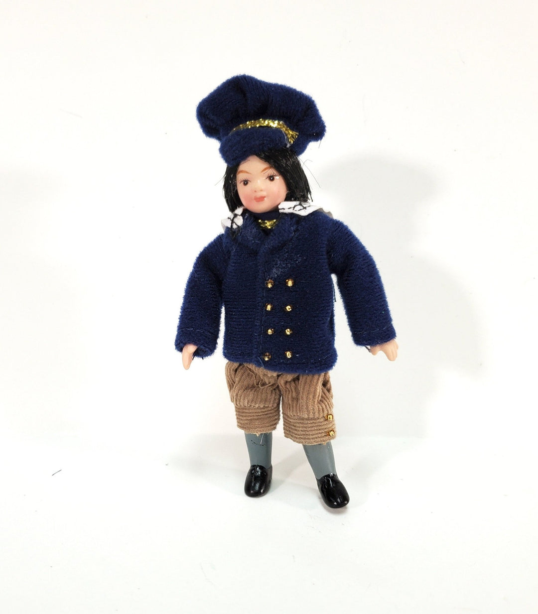 Dollhouse Victorian Boy in Blue Son Doll Porcelain 1:12 Scale Miniature Family - Miniature Crush