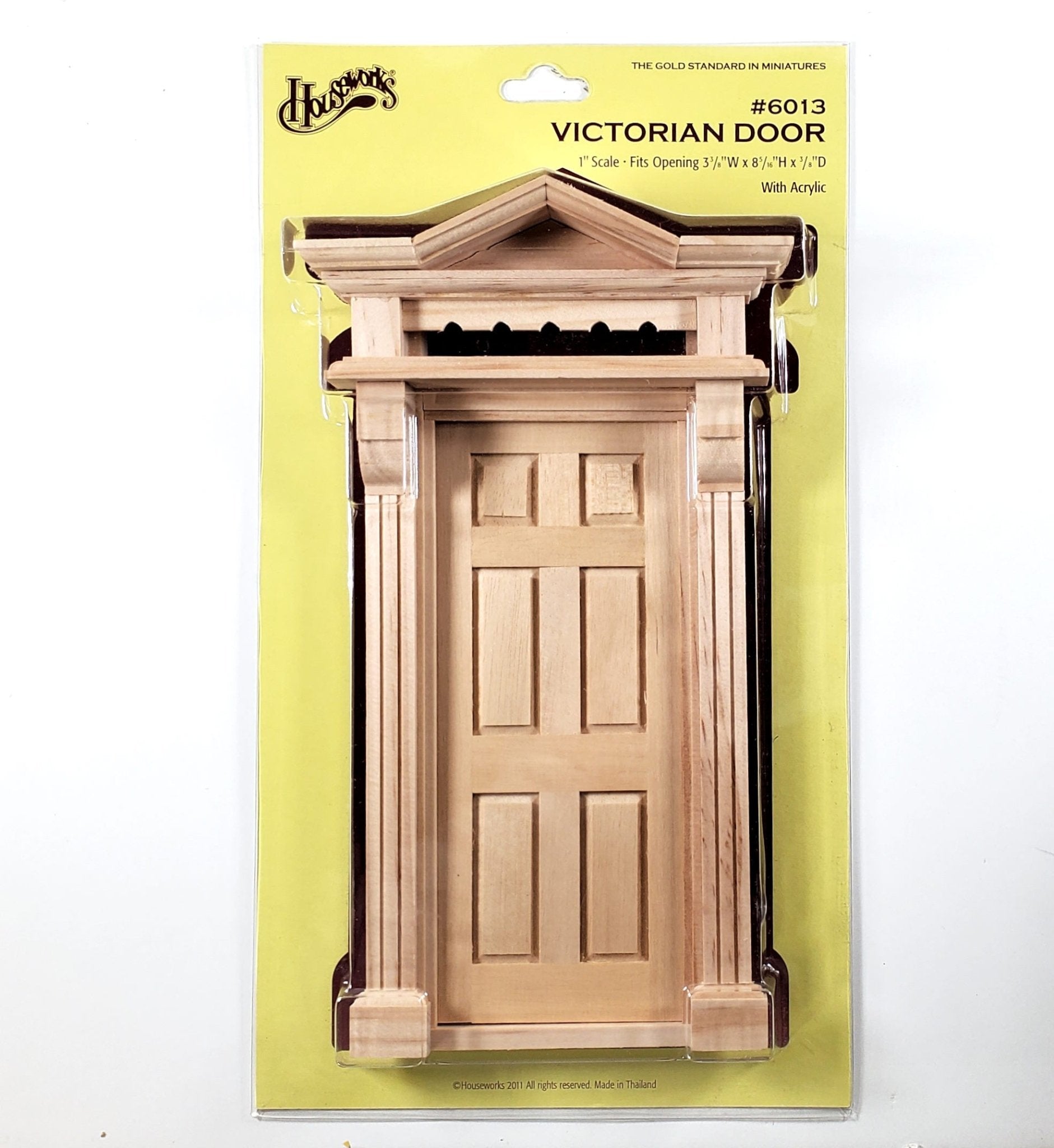 Dollhouse Victorian Door Exterior 6 Panel 1:12 Scale Miniature