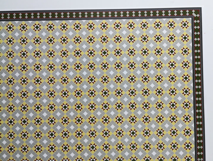 Dollhouse Victorian Faux Tile Flooring Diamond Pattern Green Gray 1:12 - Miniature Crush