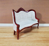 Dollhouse Victorian Sofa Couch White 1:12 Scale Miniature Furniture Mahogany Finish - Miniature Crush