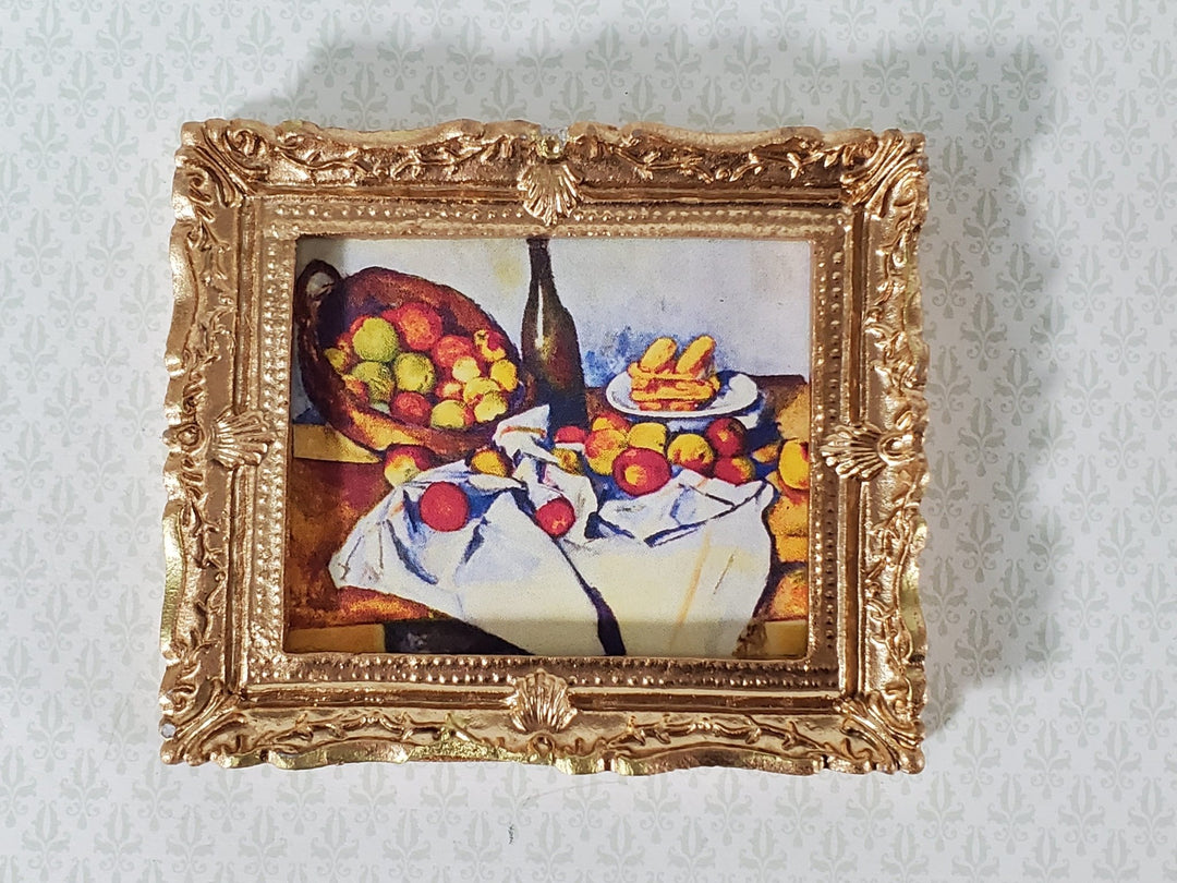 Dollhouse Vincent Cezanne Basket of Apples Still Life Framed Print 1:12 Scale Handmade - Miniature Crush