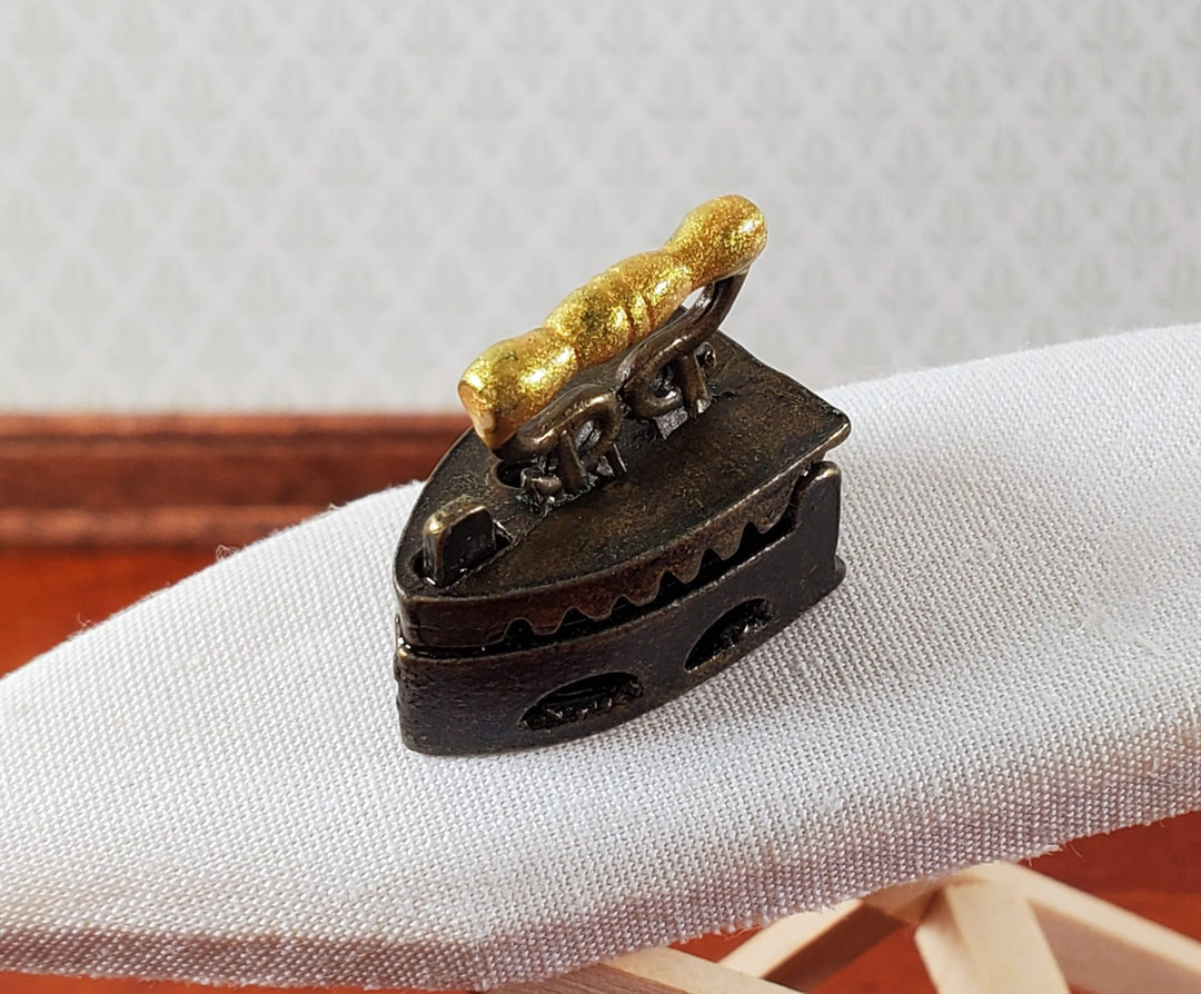 Dollhouse Vintage Coal Iron Bronze 1:12 Scale Primitive Miniature Laundry Room - Miniature Crush