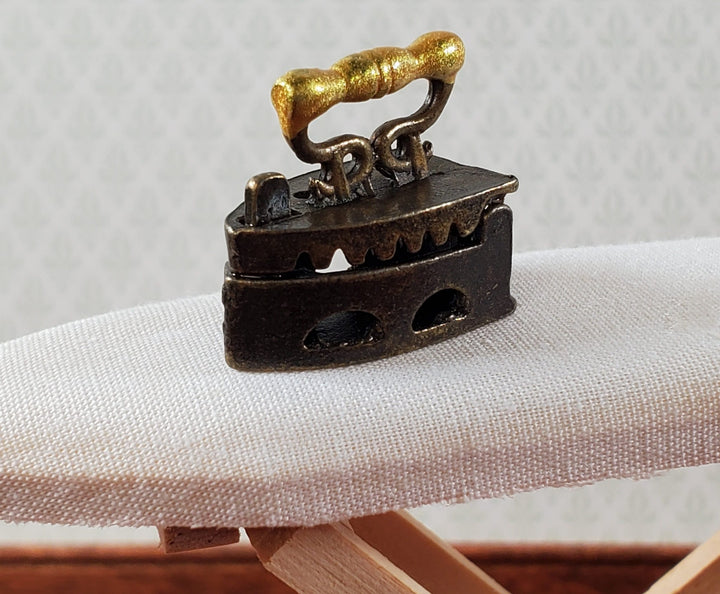 Dollhouse Vintage Coal Iron Bronze 1:12 Scale Primitive Miniature Laundry Room - Miniature Crush