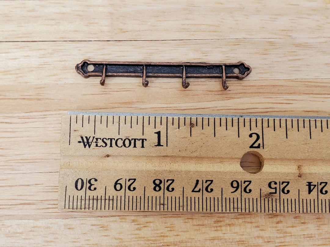 Dollhouse Wall Hooks Plate for Keys, Hangers, Towels 1:12 Scale Miniature Metal - Miniature Crush