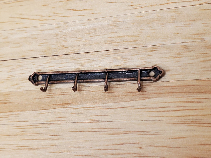 Dollhouse Wall Hooks Plate for Keys, Hangers, Towels 1:12 Scale Miniature Metal - Miniature Crush