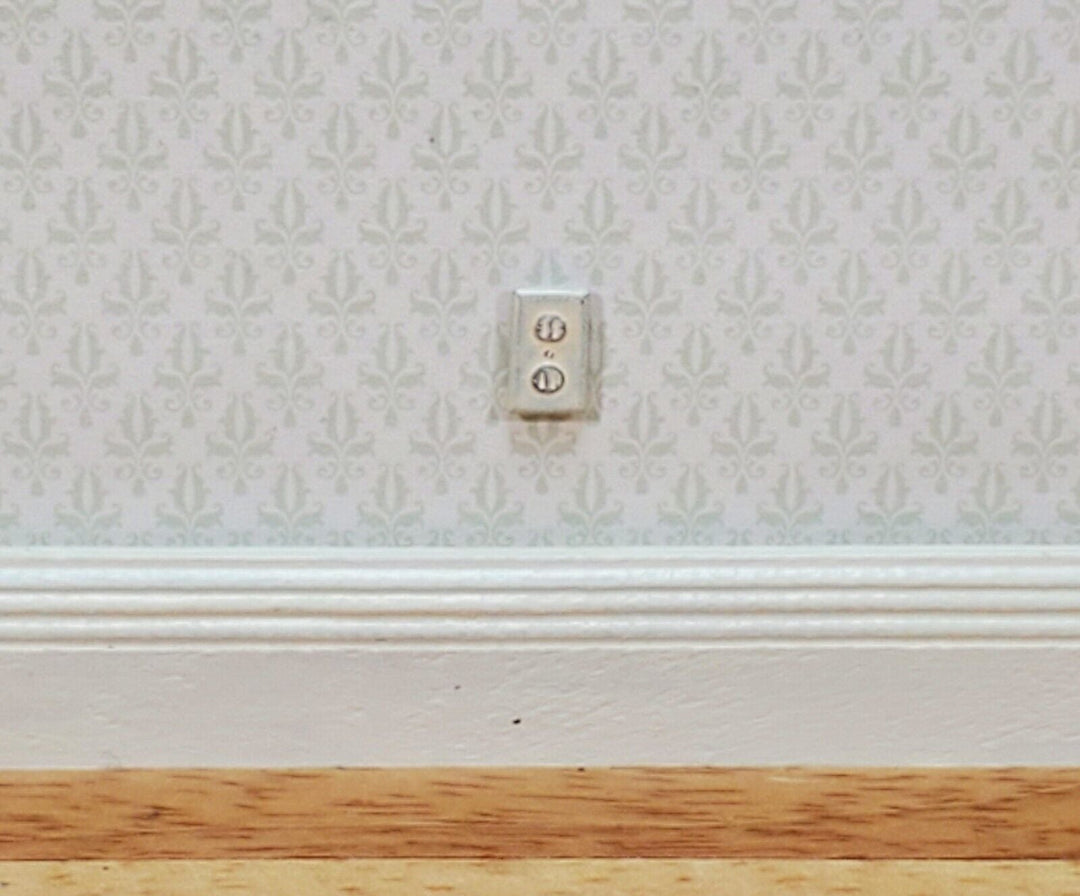 Dollhouse Wall Outlet Tiny Plug Metal 1:12 Scale Modern Miniatures - Miniature Crush
