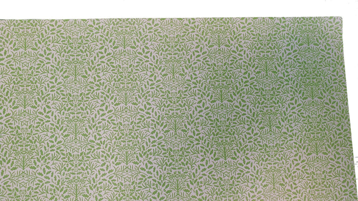 Dollhouse Wallpaper Green and Cream Leaves Branches "Acorn" 1:12 Scale Miniature - Miniature Crush