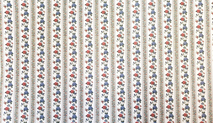 Dollhouse Wallpaper Hydrangea Striped 3 Sheets MiniGraphics "Kismet Stripe" 1:12 Scale - Miniature Crush