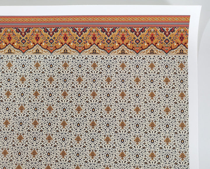 Dollhouse Wallpaper Persian Fringe with Frieze Bradbury & Bradbury 1:12 Scale - Miniature Crush